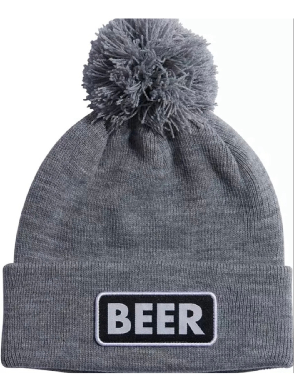 Men's Coal Gray Beer Pom Beanie One Size